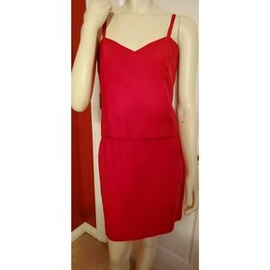 S. BALIAN DESIGNS-BEVERLY HILLS Vintage 90s Very chic & sexy 3pc SILK RED Sz.6